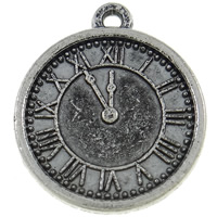 Zink Legierung Watch Anhänger, Zinklegierung, Wecker, plattiert, keine, 17.5x20.5x1.5mm, Bohrung:ca. 1mm, ca. 555PCs/kg, verkauft von kg