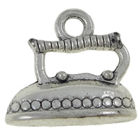 Zinklegierung Werkzeug Anhänger, Bügeleisen, plattiert, keine, 15x13x7mm, Bohrung:ca. 2mm, ca. 500PCs/kg, verkauft von kg