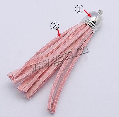 Decorative Tassel, Velveteen, with Zinc Alloy, more colors for choice, 10x66mm, Hole:Approx 1mm, 100PCs/Bag, Sold By Bag