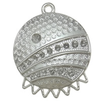 Zinc Alloy Pendant Rhinestone Setting, Flat Round, plated cadmium free Approx 3mm 