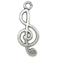 Musikinstrument Zinklegierung Anhänger, Musiknote, plattiert, keine, 26x10x2mm, Bohrung:ca. 2mm, 1000PCs/Tasche, verkauft von Tasche