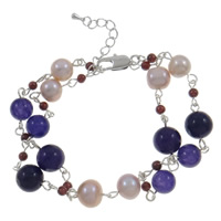 Gemstone Pearl Bracelets, Freshwater Pearl, 7-8mm,8mm Inch 