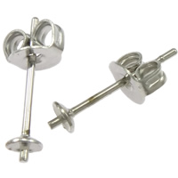 Brass Earring Stud Component, stainless steel post pin, plated 