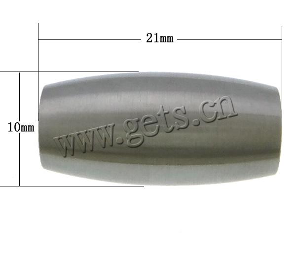 Cierre magnético redondo de acero inoxidable, acero inoxidable 304, Óvalo, chapado, Modificado para requisitos particulares & cepillado, más colores para la opción, 21x10mm, agujero:aproximado 6mm, Vendido por UD