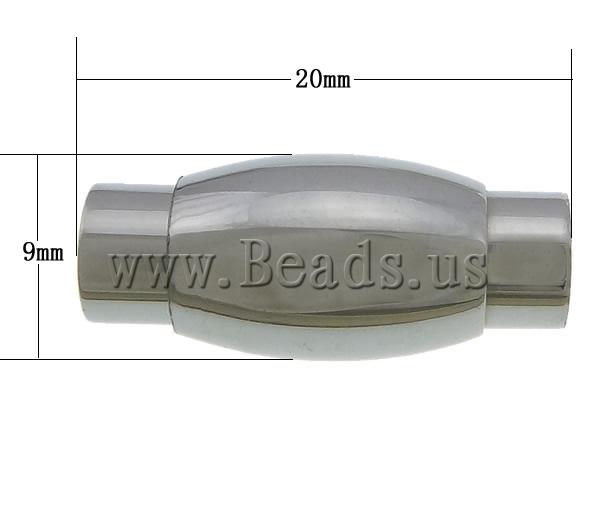 Круглая нержавеющая сталь Магнитная застежка, Нержавеющая сталь 304, Трубка, Другое покрытие, Индивидуальные, Много цветов для выбора, 20x9mm, отверстие:Приблизительно 5mm, продается PC