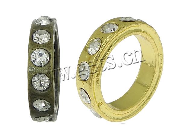 Donut Rhinestone Spacer, Кристаллы, с цинковый сплав, Плоская круглая форма, Другое покрытие, Много цветов для выбора, не содержит никель, свинец, 19x19x4mm, отверстие:Приблизительно 13mm, продается PC