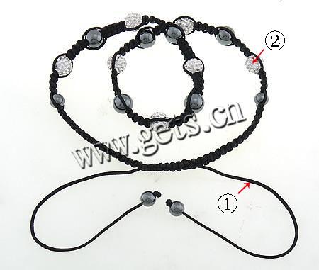 Moderno collar de Woven Ball, Cordón de cera, con Fósil de Coral & Arcilla analiar de diamantes de imitación AB, con diamantes de imitación, longitud:aproximado 20-25 Inch, Vendido por Sarta