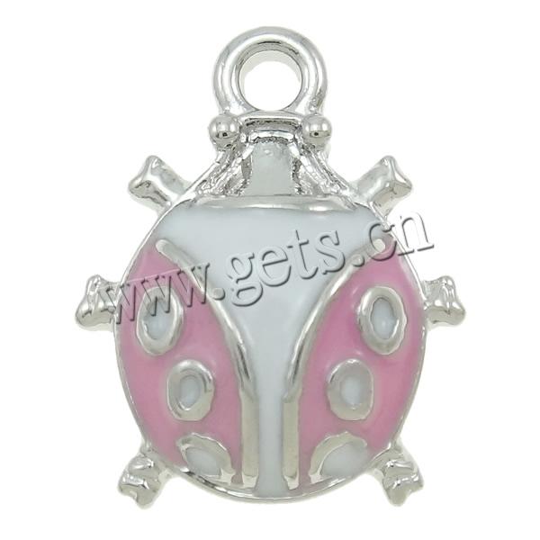 Zinc Alloy Enamel Pendants, Ladybug, plated, more colors for choice, 15x12mm, Sold By PC