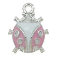 Zinc Alloy Enamel Pendants, Ladybug, plated 