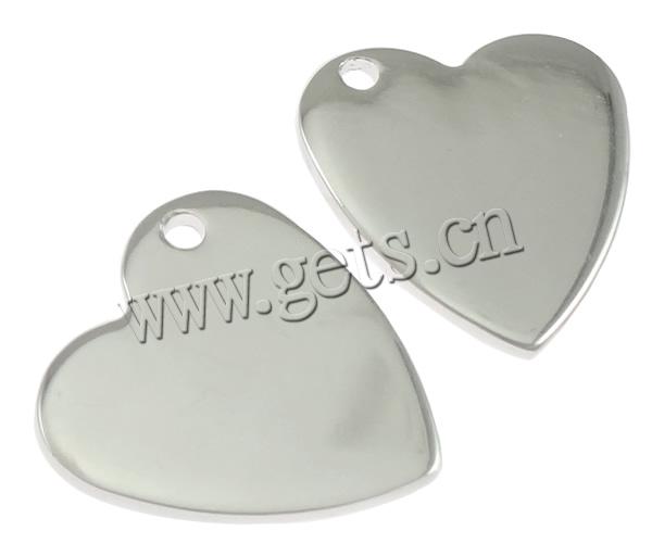 Sterling Silber Tag, 925 Sterling Silber, Herz, plattiert, keine, 10.7x10x0.8mm, verkauft von PC