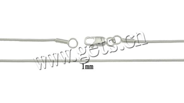 Серебряное ожерелье цепи, Серебро 925 пробы, Другое покрытие, разный размер для выбора & змея цепи, Много цветов для выбора, 1mm, продается Strand