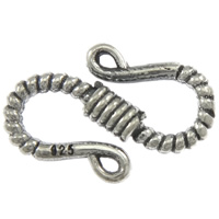 Sterling Silver S Hook Clasp, 925 Sterling Silver, plated 