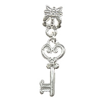 Zinc Alloy European Pendants, Key, plated, without troll nickel, lead & cadmium free Approx 4.5mm 