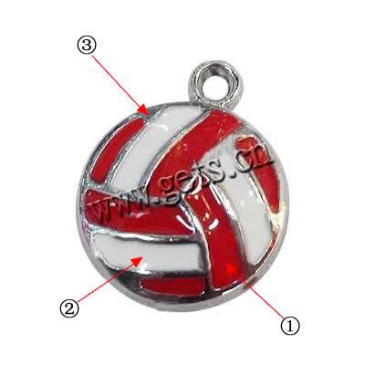 Zinc Alloy Enamel Pendants, Flat Round, plated, more colors for choice, 17x21mm, Hole:Approx 2mm, Sold By PC