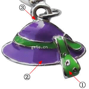 Pendentif de chapeau alliage Zinc , alliage de zinc, Placage, plus de couleurs à choisir, 15x16mm, Trou:Environ 2mm, Vendu par PC