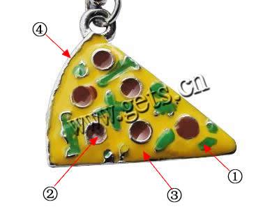 Zinc Alloy Enamel Pendants, Pizza, more colors for choice, nickel, lead & cadmium free, 20x18mm, Hole:Approx 2mm, Sold By PC