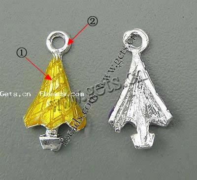 Zinklegierung Weihnachten Anhänger, Weihnachtsbaum, keine, 15x8x3mm, Bohrung:ca. 1.5mm, verkauft von PC