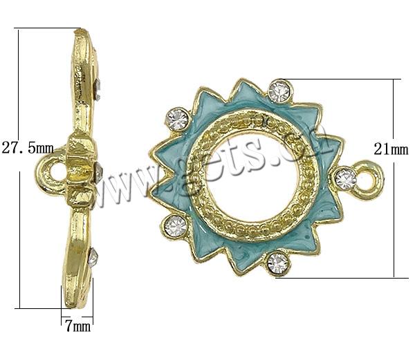 Zinc Alloy Toggle Clasp, Flower, with rhinestone & single-strand, more colors for choice, nickel, lead & cadmium free, 21x21mm, 27.5x7mm, Hole:Approx 2mm, Sold By Set