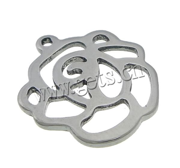 Stainless Steel Tag Charm, 304 Stainless Steel, Flower, plated, Customized & hollow, more colors for choice, 14x16x1mm, Hole:Approx 1mm, Sold By PC