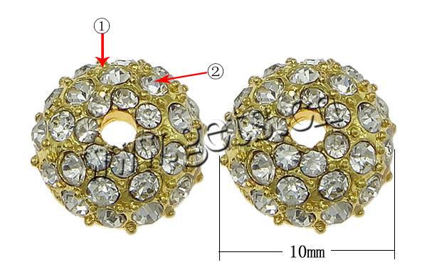 Бусины из цинкового сплава с горным хрусталем, Кристаллы, Трубка, Другое покрытие, Покрытие толщиной более 3 мкм & с Ближнем Востоке горный хрусталь, Много цветов для выбора, не содержит никель, свинец, Оценка, 10x4mm, продается PC