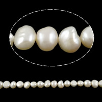 Baroque Cultured Freshwater Pearl Beads, natural, white, Grade AA, 9-10mm Approx 0.8mm Inch 