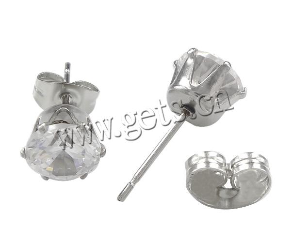 Stainless Steel Rhinestone Stud Earring, plated, different size for choice & with rhinestone, more colors for choice, Sold By Pair