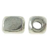 Zinklegierung Schmuckperlen, Rechteck, plattiert, keine, 4x3x3mm, Bohrung:ca. 1.5mm, ca. 5000PCs/kg, verkauft von kg