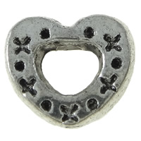 Zink Legierung Frame Perlen, Zinklegierung, Herz, plattiert, keine, 8x7x2.5mm, Bohrung:ca. 1mm, ca. 1565PCs/kg, verkauft von kg