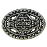 Zinklegierung flache Perlen, oval, plattiert, keine, 14x10x3mm, Bohrung:ca. 1mm, ca. 1000PCs/kg, verkauft von kg