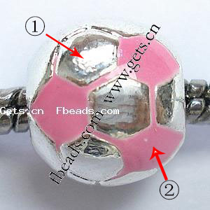 Пандора бусины сплава цинка эмаль, цинковый сплав, Цилиндрическая форма, Другое покрытие, без Тролль & крупное отверстие, Много цветов для выбора, 11x10mm, отверстие:Приблизительно 4.5mm, продается PC