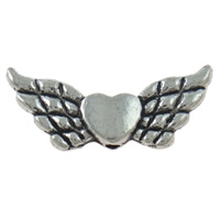 Zinc Alloy Angel Wing Beads, Winged Heart, plated Approx 1.5mm 