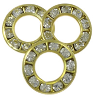 Rondelle Rhinestone Spacer, Brass, Donut, plated, with Czech rhinestone 12mm 