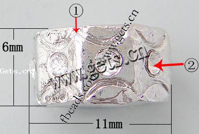 grano Europeo de aleación Zinc con diamante, aleación de zinc, Toroidal, chapado, sin rosca & con diamantes de imitación, más colores para la opción, libre de níquel, plomo & cadmio, 11x6mm, agujero:aproximado 4.2-4.5mm, Vendido por UD