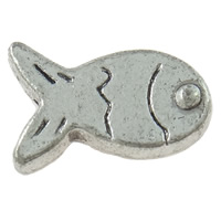 亜鉛合金動物ビーズ, 亜鉛合金, 魚, メッキ, 無色 穴:約 1mm, 1000パソコン/バッグ, 売り手 バッグ