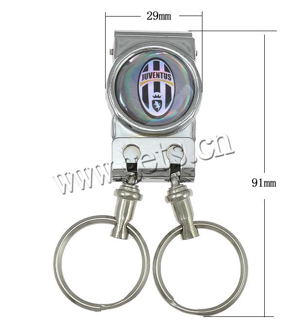 Edelstahl Schlüsselanhänger, plattiert, 2014 Brasilien Weltmeisterschaft Geschenk & verschiedene Muster für Wahl & Epoxy Aufkleber, keine, frei von Blei & Kadmium, Bohrung:ca. 23mm, verkauft von PC