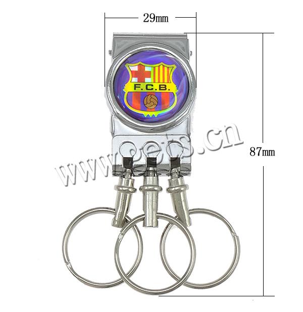 Edelstahl Schlüsselanhänger, plattiert, 2014 Brasilien Weltmeisterschaft Geschenk & verschiedene Muster für Wahl & Epoxy Aufkleber, keine, frei von Blei & Kadmium, Bohrung:ca. 21mm, verkauft von PC