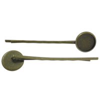 Haarspange Zubehör, Messing, mit Eisen, flache Runde, plattiert, keine, 62x16mm, Innendurchmesser:ca. 14mm, ca. 200PCs/Tasche, verkauft von Tasche