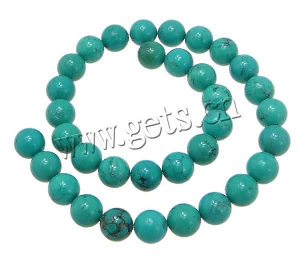 Perles en Turquoise synthétiques, Rond, normes différentes pour le choix & Personnalisé, plus de couleurs à choisir, Trou:Environ 1.5mm, Longueur:Environ 16 pouce, Vendu par brin