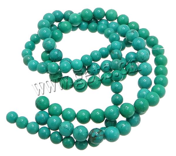 Perles en Turquoise synthétiques, Rond, normes différentes pour le choix & Personnalisé, plus de couleurs à choisir, Trou:Environ 1.5mm, Longueur:Environ 16 pouce, Vendu par brin