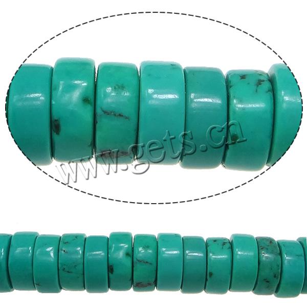 Perles en Turquoise synthétiques, rondelle, normes différentes pour le choix, vert, Trou:Environ 1mm, Longueur:Environ 16 pouce, Vendu par brin