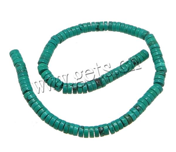 Perles en Turquoise synthétiques, rondelle, normes différentes pour le choix, vert, Trou:Environ 1mm, Longueur:Environ 16 pouce, Vendu par brin