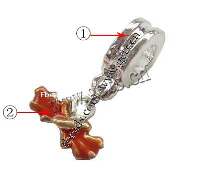 Подвески цинкового сплава Пандора , цинковый сплав, Закрученная форма, плакированный, Много цветов для выбора, 4x19mm, продается PC