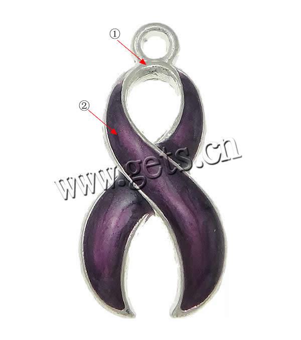 Conciencia de la cinta colgante, aleación de zinc, Cinta de la Conciencia, chapado, más colores para la opción, libre de níquel & cadmio, 9x19x2mm, agujero:aproximado 1.5mm, Vendido por UD