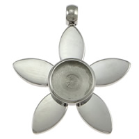 Stainless Steel Pendant Setting, 304 Stainless Steel, Flower original color 