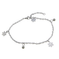 Stainless Steel Charm Bracelet, with 1.5Inch extender chain, with lobster clasp & oval chain, original color Approx 8 Inch 