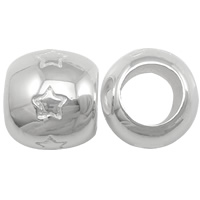 perles pandore en argent fin Thaïlandais sans hélice, Thaïlande, tambour, avec le motif de lettre & sans filetage Environ 5mm, Vendu par PC