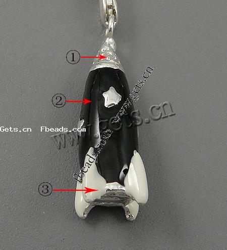 Zinc Alloy Enamel Pendants, plated, more colors for choice, 22x11x9mm, Hole:Approx 2mm, Sold By PC