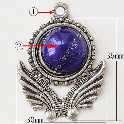 Zinc Alloy Enamel Pendants, Flower, plated, more colors for choice, 35x30x10mm, Hole:Approx 3mm, Sold By PC