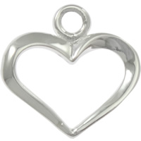 Sterling Silver Heart Pendants, 925 Sterling Silver, plated Approx 1.5mm 