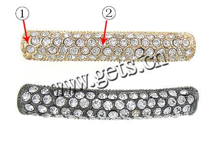 Rhinestone Zinc Alloy Connector, Rectangle, plated, Customized & with rhinestone & 1/1 loop, more colors for choice, 7.5x43x7mm, Hole:Approx 3mm, Sold By PC